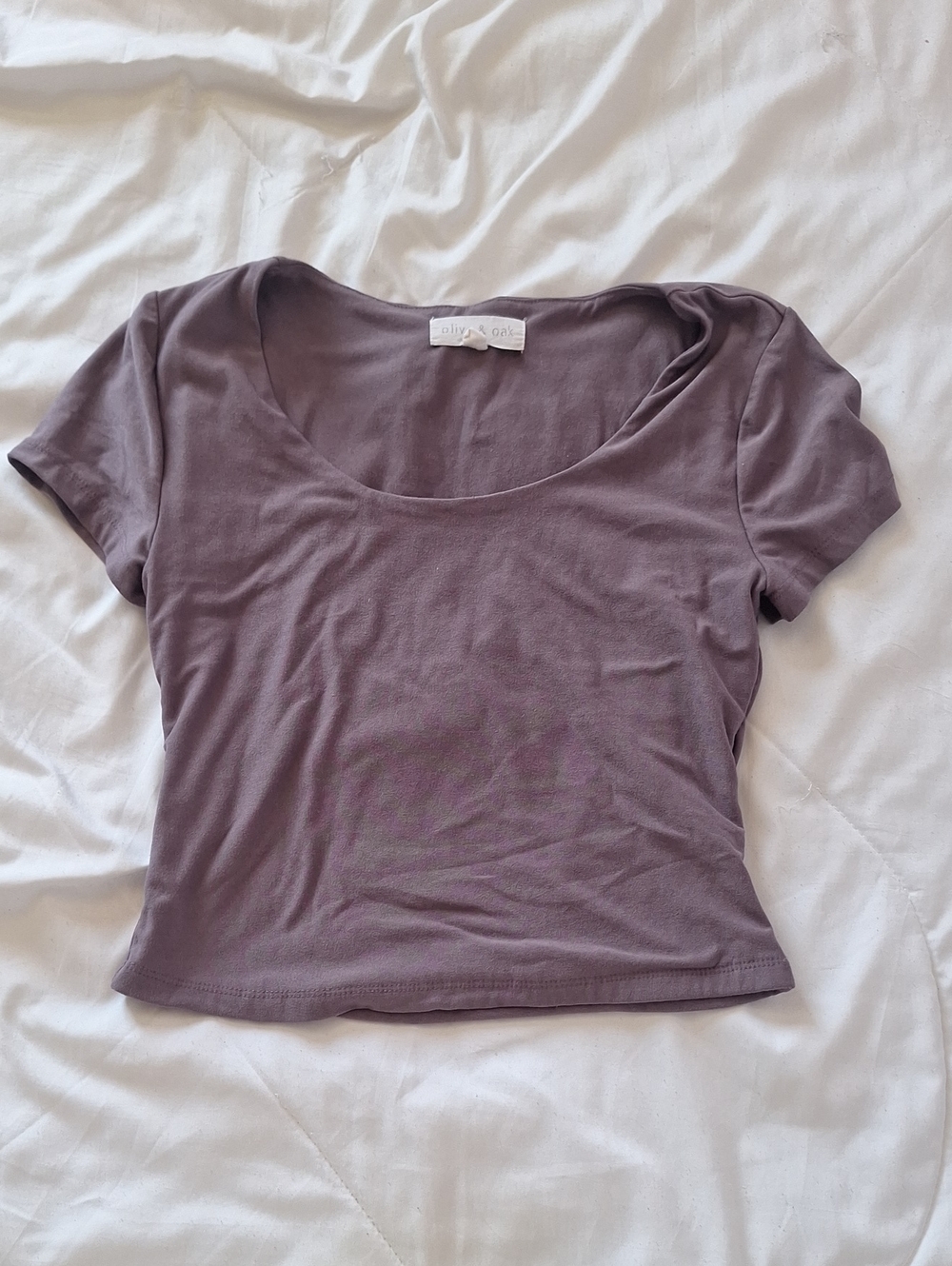 Scoop Neck Crop Top - Dusty Mauve